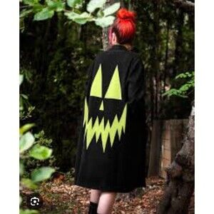 FOXBLOOD Carving Party Jack-o-Lantern Button Cardigan Duster Sweater Sz 1 XS-XL